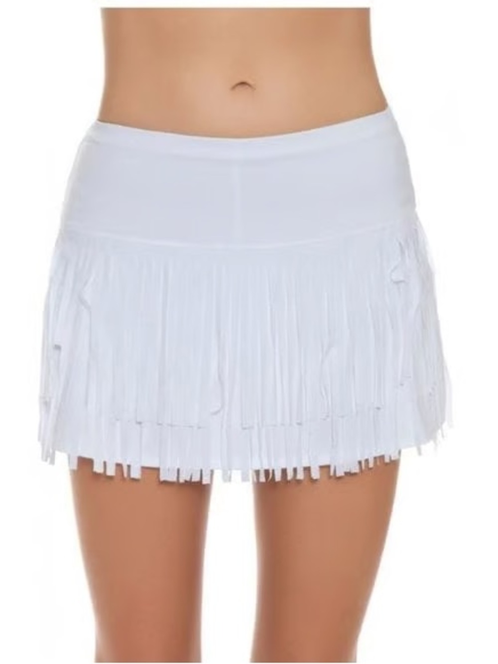 RARE! Lucky in Love -White Fringe Mini Skirt -